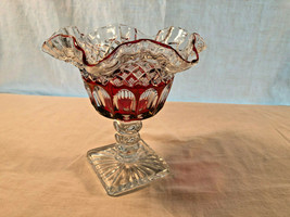 Vintage Westmoreland Sweetmeat Crystal With Ruby Stain Mint - £19.80 GBP