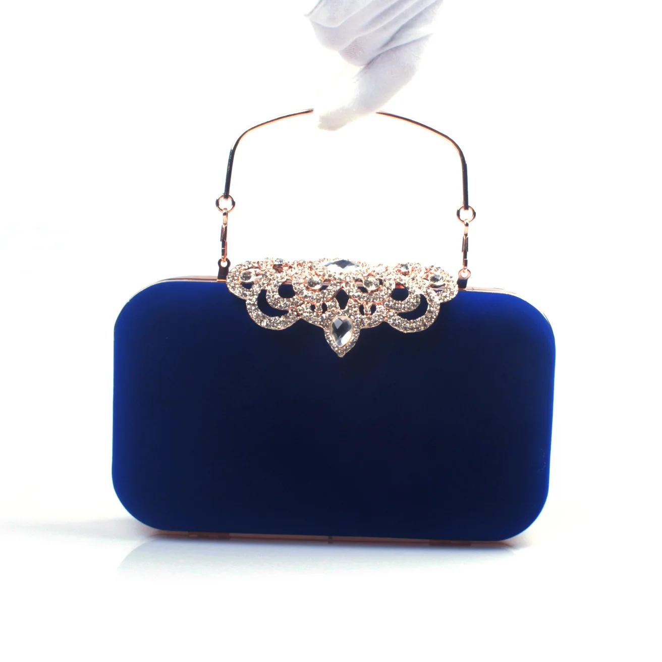 Velvet Dinner Bag  Crown Head Flannel Clutch Party Wedding Birthday Banquet Wome - $89.70