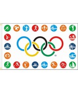 Olympics Sports Logo Flag - 3x5 Ft - £15.72 GBP