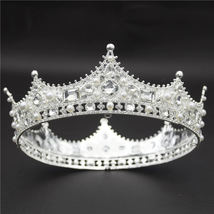 Baroque Queen King Tiara Crown for Bridal Wedding Hair Jewelry Crystal Diadem Pr - $28.53