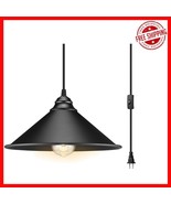 Big Black Plug in Pendant Light - 13FT Industrial Vintage Hanging Fixture - $49.57 CAD