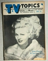 Tv Topics Globe &amp; Mail Magazine Buffalo Ny Area July 16 1955? Free U.S. Shipping - £11.86 GBP