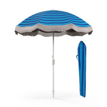 6.5 FT Beach Umbrella with Fringe Outdoor Tassel Umbrella with Push Butt... - $2,394.59 MXN