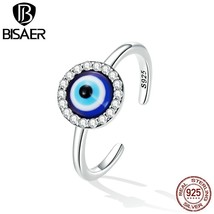 925 Sterling Sliver Adjustable Ring Resin Demon Eye  Open Rings Jewelry Fine Wom - £17.34 GBP