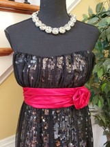 City Triangles Juniors Black Sequin Strapless Formal Prom Dress, Size 9 - £19.98 GBP