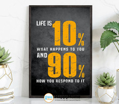 90% How You Respond To It Motivational Inspirational Quote Wall Art Office Decor - £19.23 GBP+