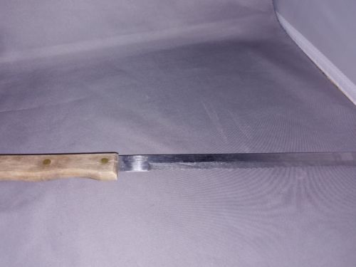 Vintage J A Bomschaft 14&quot; Bread Knife Stainless Steel With Wood Handle - $2.40