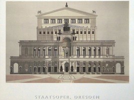 Staatsoper-Dresden sketch - Framed Picture - 11&quot; x 14&quot; - £25.83 GBP
