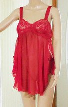 Victoria&#39;s Secret Red Lingerie Nightie - Size P - Lace Top, Bows on Side... - £11.73 GBP