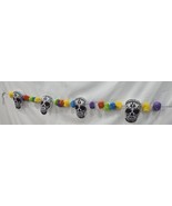 Spooky Village Day of the Dead Garland 72 inches 4 skulls - $290.88 MXN