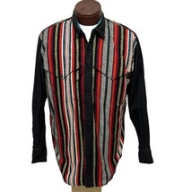 Vtg Roper Western Shirt Striped Cowboy Rodeo Rockabilly Mens 17 1/2-35 X... - $28.50