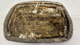 Vintage Small Handbag Purse Gold Sequence And Beads Made In Czechoslovakia - $12.82