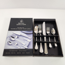 Royal Doulton 5 Piece Flatware Set Fork Spoon Classic Stainless Steel NEW 2002 - £38.61 GBP