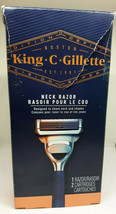 King C. Gillette Neck Razor, Handle plus 2 Blade Refills, New In Damaged... - £11.63 GBP