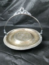 Antique Pairpoint Mfg Silverplate Brides Basket Center Bowl Candy Dish W Handle - £29.81 GBP