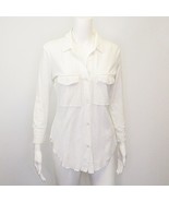 Aritzia Community Reduction Button Down Shirt Stretch 3/4 Sleeves Small  - $25.61 CAD