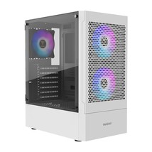 White Rgb Gaming Atx Mid Tower Computer Pc Case With Side Tempered Glass And Exc - £81.72 GBP