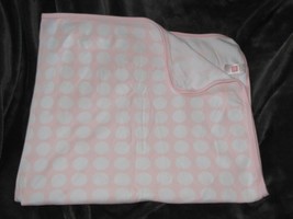 Carters Os Pink White Polka Dot Circle Cotton 1-PLY Swaddle Swaddling Blanket - £21.80 GBP