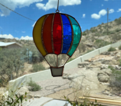 Rainbow Hot Air Balloon Stained Glass Sun Catche Albuquerque Pride Balloo Fiesta - £21.75 GBP