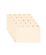 Smead Card Guide, Plain 1/5-Cut Tab (A-Z), 8&quot;W x 5&quot;H, Manila, 25 per Set... - €12,69 EUR