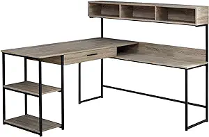 Workstation For Home &amp; Office With Multiple Shelves And Drawer L-Shaped ... - £352.25 GBP