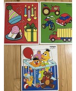 Vintage Preskool Wood Puzzles Sesame Street 1980s - £20.71 GBP