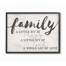 Stupell Industries Family Crazy Loud Love Inspirational Word Design Framed, Mult - $86.99