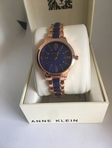 ANNE KLEIN AK/3300 Rose Gold-Tone &amp; Gray Black Two Tone Watch new - £86.92 GBP