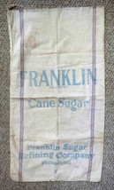 vintage FRANKLIN CANE SUGAR BAG w STRIPES 100 lb LINEN - $42.08