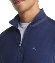 $138 TOMMY BAHAMA New Roger Point IslandZone 1/4 Zip Pullover | Mens XL Blue - £48.58 GBP