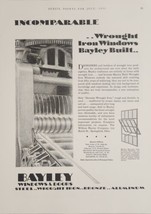 1931 Print Ad Bayley Genuine Wrought Iron Pivoted Windows Springfield,Ohio - $21.58