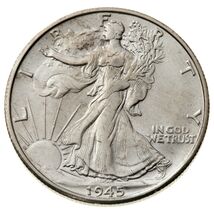 1945-S 50C Walking Liberty Half Dollar in Choice BU Condition, Nice Eye ... - €64,97 EUR