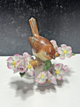 HEREND Hungary Bird on Branch w Cherry Blossom Flowers Porcelain Figurine - $123.75
