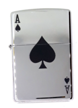 Ace Of Spades - Lucky Ace Zippo Pipe Lighter High Polished Chrome - $31.99