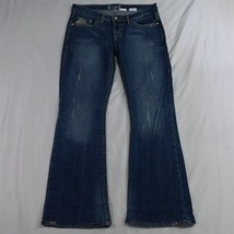 Cruel Girl 7 Mallory Flare Bold Stitch Stretch Denim Womens Jeans - £19.59 GBP