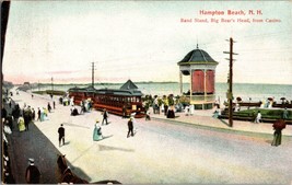 Vtg Postcard Hampton Beach N.H. Band Stand, Big Boar&#39;s Head from Casino PM 1910 - £5.16 GBP
