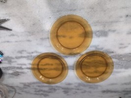 Vereco Dessert Plates, Bread Plates, Vintage French Amber Glass, Set Of ... - $23.76