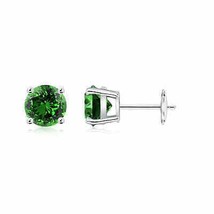 ANGARA Lab-Grown Emerald Stud Earrings in 14K Gold (Size-6mm, 1.5 Ct) - £895.42 GBP