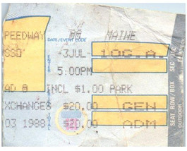 Grateful Dead Concert Ticket Stub July 3 1988 Oxford Plains Highway Main... - $43.54