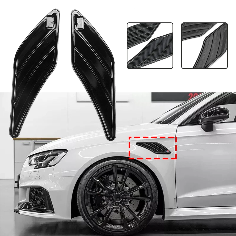 Pair Car Side Fender Universal Air Vent Decorative Side Wing Stickers Glossy - £15.41 GBP+