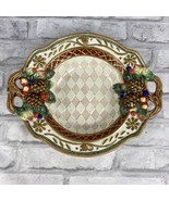 Fitz &amp; Floyd Classics Jolly Ole St. Nick Bowl With Pinecones Diamond Pat... - $20.31