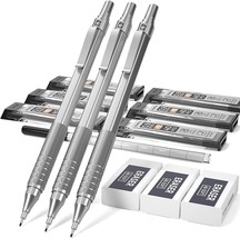 Nicpro Metal 0.9 Mm Mechanical Pencil Set With Case, 3 Pcs. Hb, And Sket... - $31.94