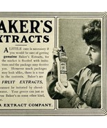 1904 Baker&#39;s Extracts Vanilla Pure Advertisement Baking Ephemera 4.75 x ... - $27.22 CAD