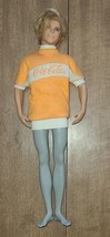 Barbie Vintage Ken Doll Coca Cola Shirt Blond Hair Blue Eyes 2010 Mattel 11&quot; - £14.28 GBP