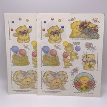 Vintage 1994 Hallmark Teddy Bear Stickers Lot Of 2 Sheets Andrew Brownsword  - $11.88