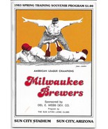 1983 MILWAUKEE BREWERS Spring Training Souvenir Program- Sun City, Arizona - $18.45 CAD