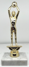 Vtg Solid Marble Base 2&quot;x3&quot; Shooting Basketball Player (6&quot;) Trophy Made ... - $6.56