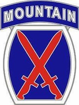 ARMY 10TH MOUNTAIN COMBAT SERVICE IDENTIFICATION BADGE - £22.41 GBP