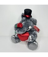 Valentine Elephant Plush Gund 14155 Casanova Heart Rose Grey Stuffed Ani... - £13.58 GBP