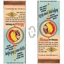 Vintage Matchbook Cover Mutual of Omaha Insurance Co 1940s Indian coupon... - £6.24 GBP